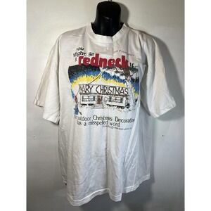 Vintage 90s Men's XL Jeff Foxworthy graphic Tee Christmas Comic Americana Funny